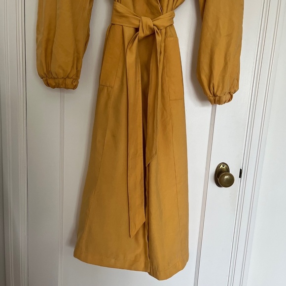 John Lewis Long Trench Coat in Yellow | SIze Medium - Picture 7 of 11